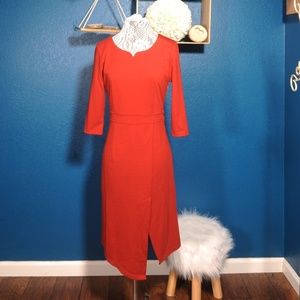 Misslook red midi dress
